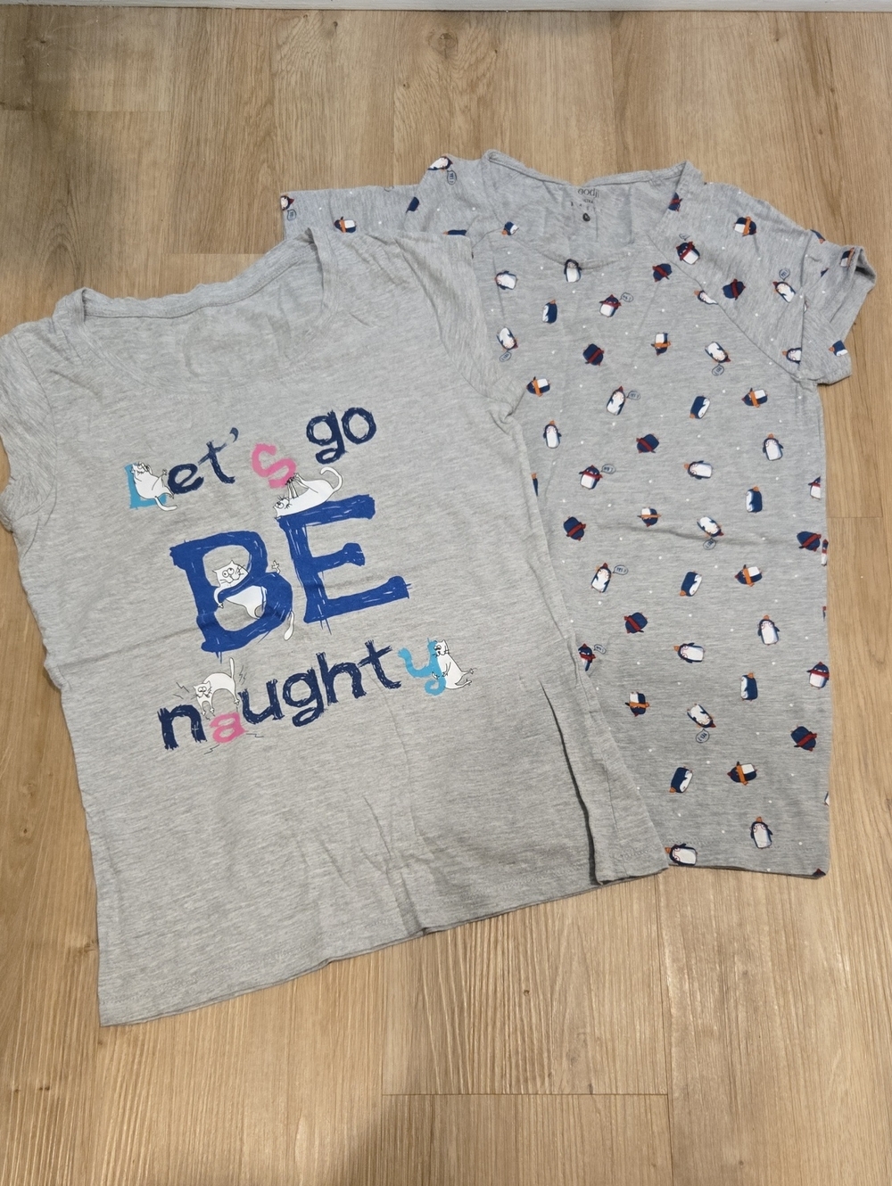Grey Penguin Print Top - BE Naughty Top